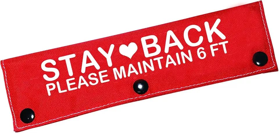 Funny Dog Leash Sleeve Stay Back Please Maintain 6 Ft Dog Leash Wrap Wrap Alert Hanging ID Patch Tag Pet Birthday Gift(Maintain 6 FT-Sleeve)