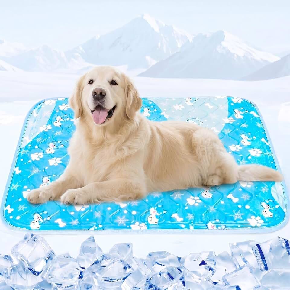 Kühlmatte Hund 110x90cm – extra große Liegefläche für XXL Hunde & als Picknickdecke – selbstkühlend, wasserdicht, robust – gemeinsame Abkühlung für draußen & Auto