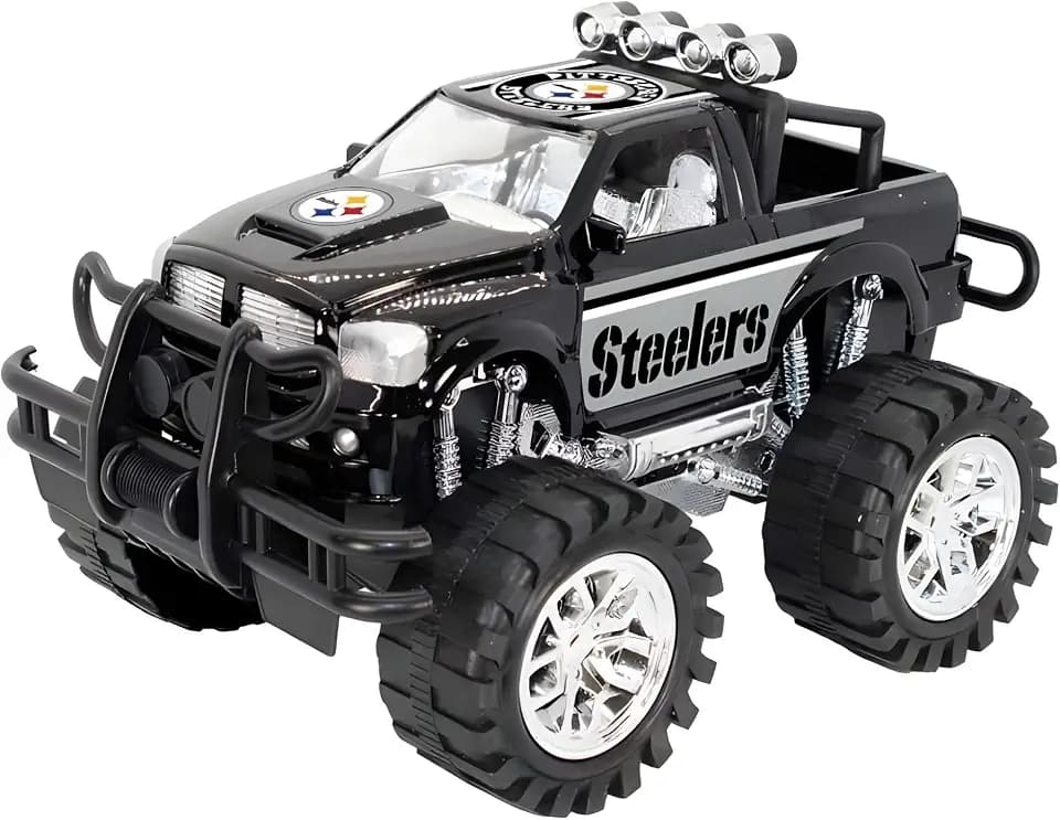Pittsburgh Steelers Monster Truck by Game Day Outfitters | Push and Go, Friction Powered | Officially Licensed Logo Toy Truck 1:18 Scale Truck | For NFL Fans, Boys, Kids