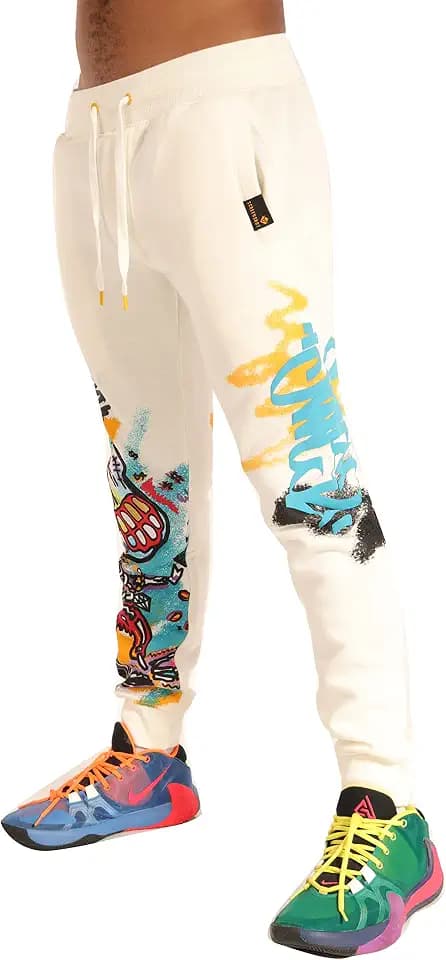SCREENSHOT Mens Urban NYC Graffiti Hip Hop Fleece Pants Active Fashion Drawstring Sweatpants Bottoms