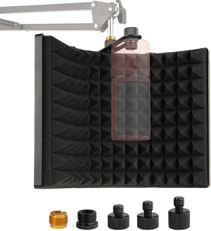 Mikrofon Isolationsschild, Faltbarer Mic Isolation Shield Mikrofonschaum für Aufnahmegerät, Absorbierende Schaumstoffschicht mit Hoher Dichte für Die Filtration