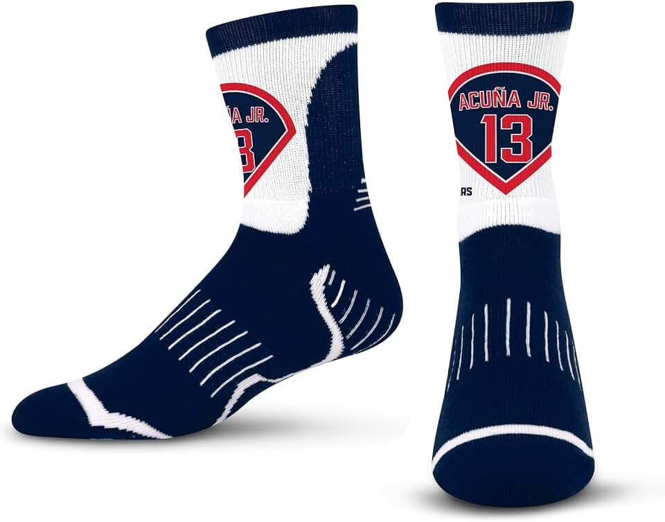 For Bare Feet MLBpa RONALD ACUÑA JR Surge Player Sock Adult Medium