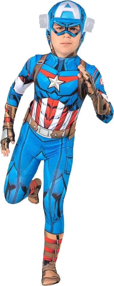 MARVEL Captain America Official Youth Deluxe Zentai Halloween Costume
