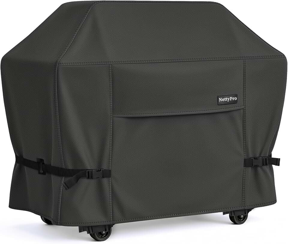 NettyPro Grill Cover for Outdoor Grill 60 Inch Waterproof Heavy Duty, Black