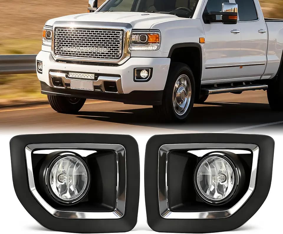 Halogen Fog Lights Compatible With 2015-2019 GMC Sierra 2500HD 3500HD