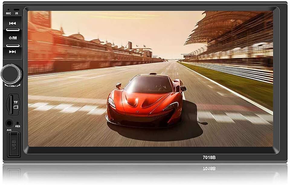 Autoradio mit Bluetooth Freisprecheinrichtung, Doppel Din Auto Stereo Radio Video Player, 7 Zoll Touchscreen Auto Video Stereo, mit FM/USB/TF/AUX/Fernbedienung/Rückkamera