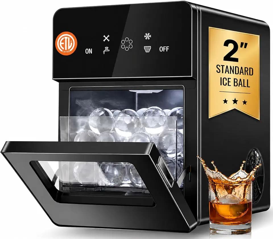SOZT® 2" Ice Ball Maker Countertop, 4Pcs Ready in 40Mins, 144Pcs/Day