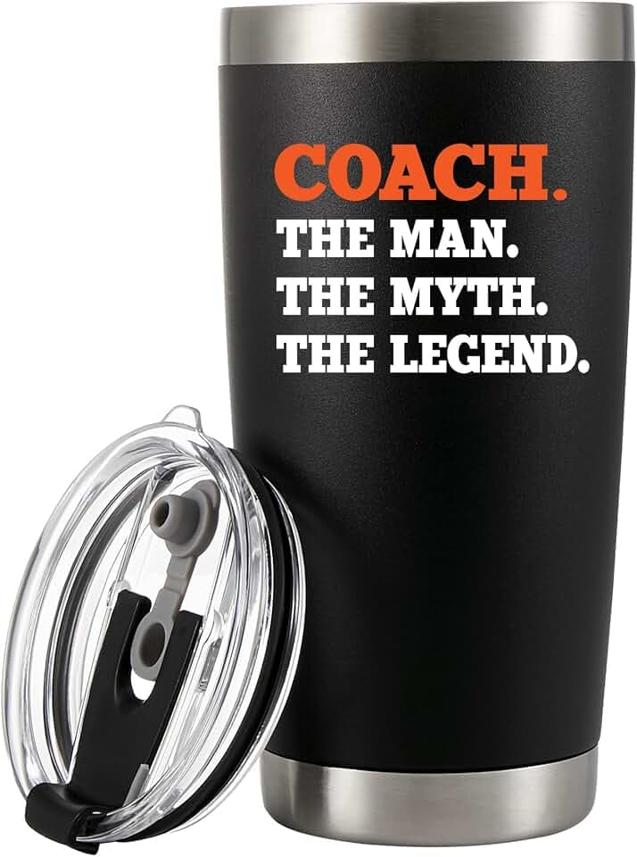 Panvola Coach The Man The Myth The Legend Coach Gifts Sports Soccer Football Baseball Basketball Gym Trainor Vacuum Insulated Tumbler (20 oz)