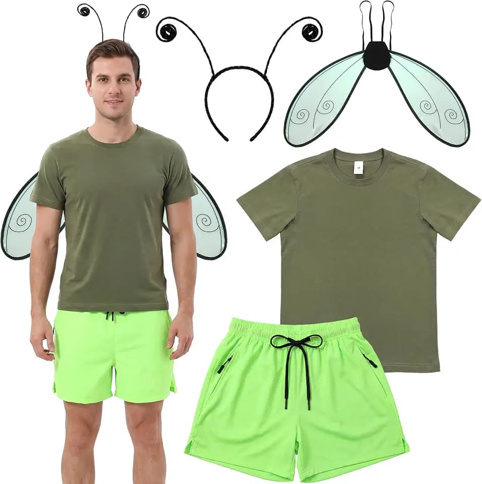Cuffbow Firefly Couple Costume Set, Wings Antenna Headband