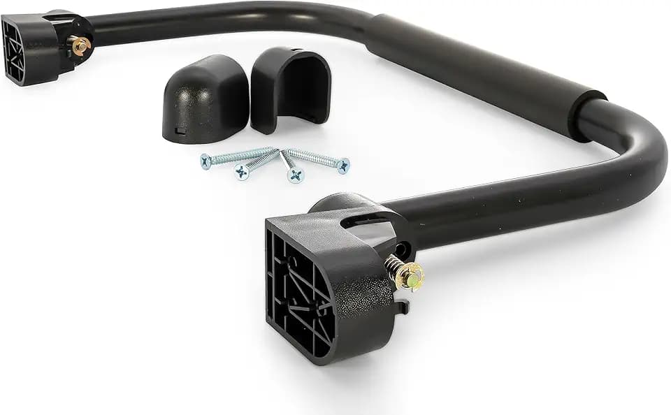 Camco Fold-Away RV Grab Handle - Provides Secure Hold for Entering & Exiting - Measures 18-in, for Smaller RVs & Trailers - Easily Installs Beside RV Door, Hardware Included - Black (42197)