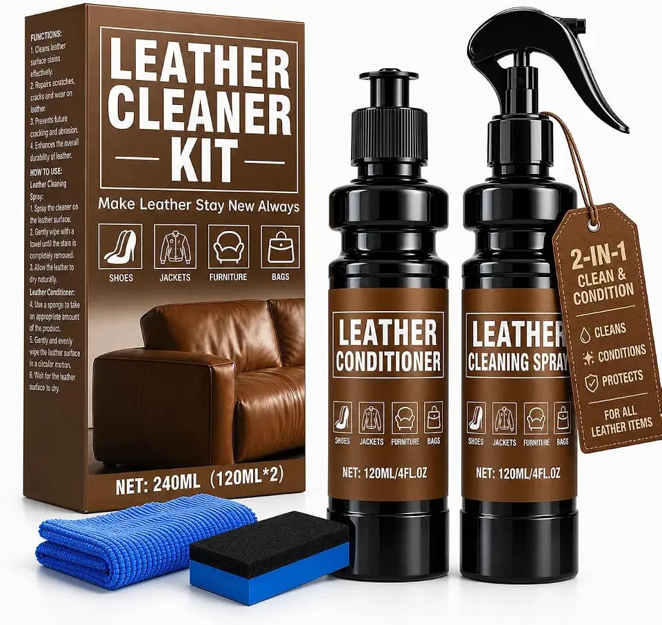 Leather Cleaner and Conditioner Kit for Purses, Handbags and Designer Bags