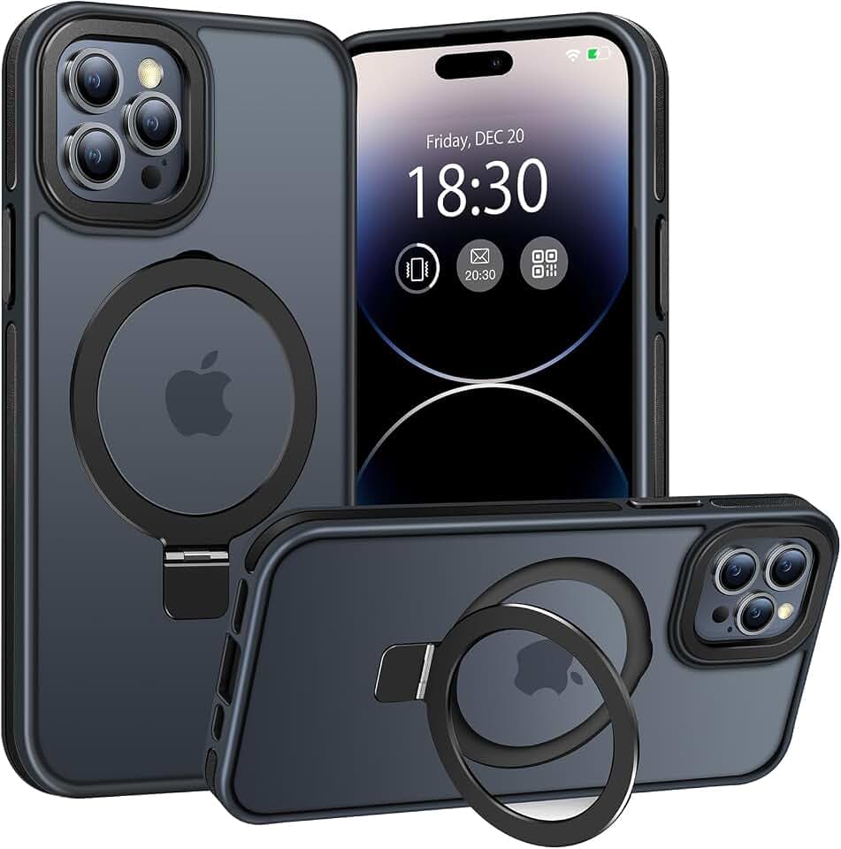 Hülle für iPhone 14 Pro mit Magnetische Ständer, Schwarz