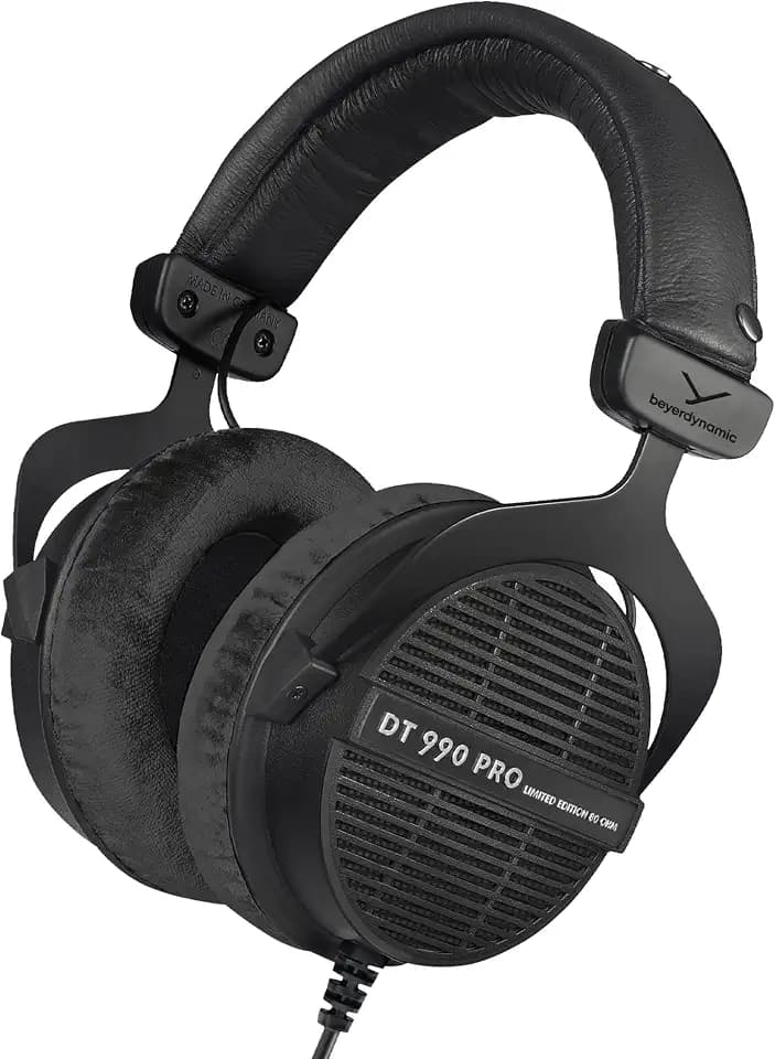 beyerdynamic DT 990 PRO Einseitiger, kabelgebundener On-Ear-Studio-Kopfhörer für Mixing, Mastering und Editing 80 Ohm, in Farbe schwarz