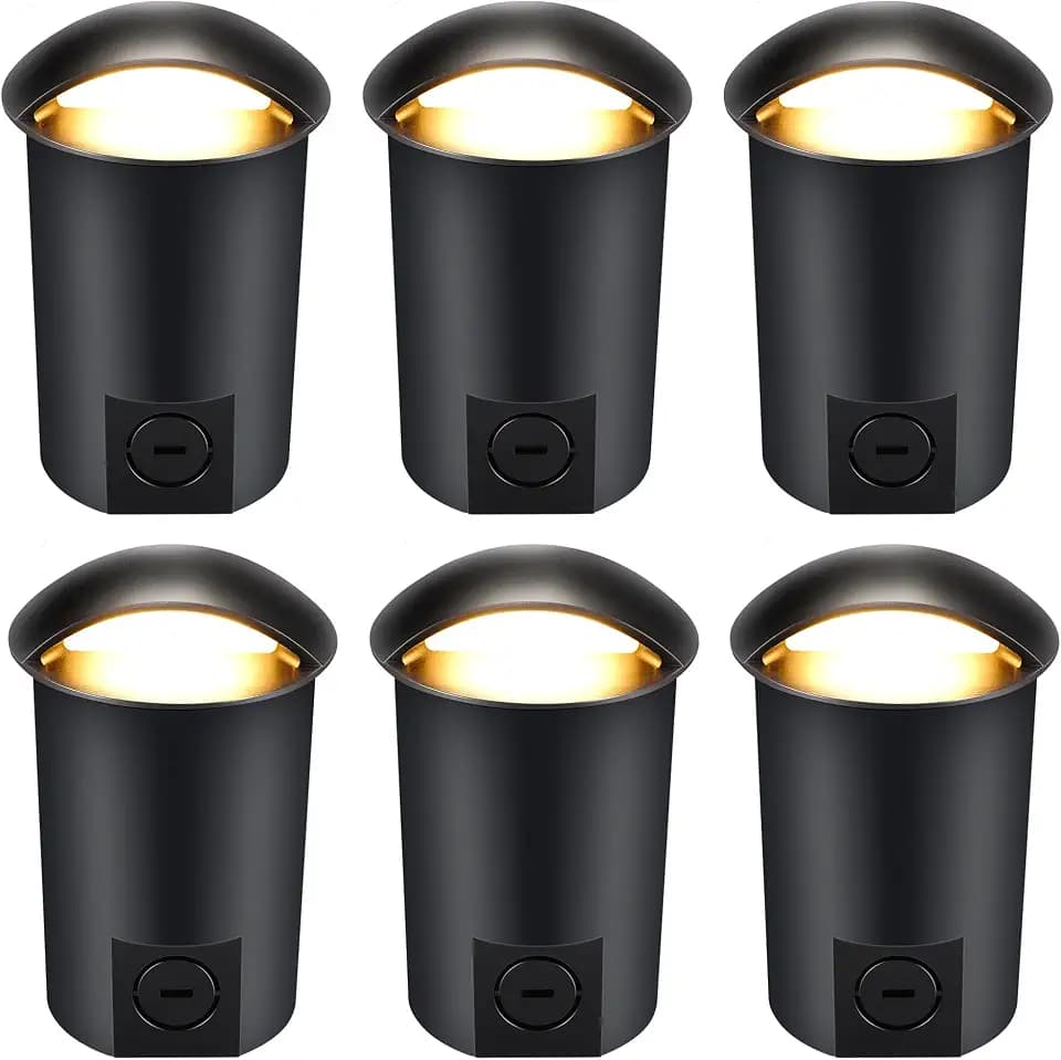 CLOUDY BAY [6 Pack] 5W Well Lights Low Voltage Landscape Lighting,12V-24V Waterproof Outdoor Side-lit Light,27-50K 5CCT In Ground Lights for Fence Pathway Deck, IP67 Rating, ORB,Transformer Excluded