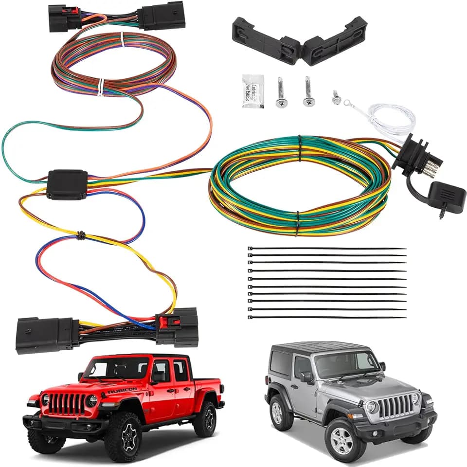 Replace for Blue Ox EZ Light Wiring BX88368 - Towing Wiring Harness kit for Jeep Willys 2021-2025 Wrangler JL 2018-2025 & Gladiator 2020-2025 Towed Vehicle Wiring Kit with Dielectric Grease