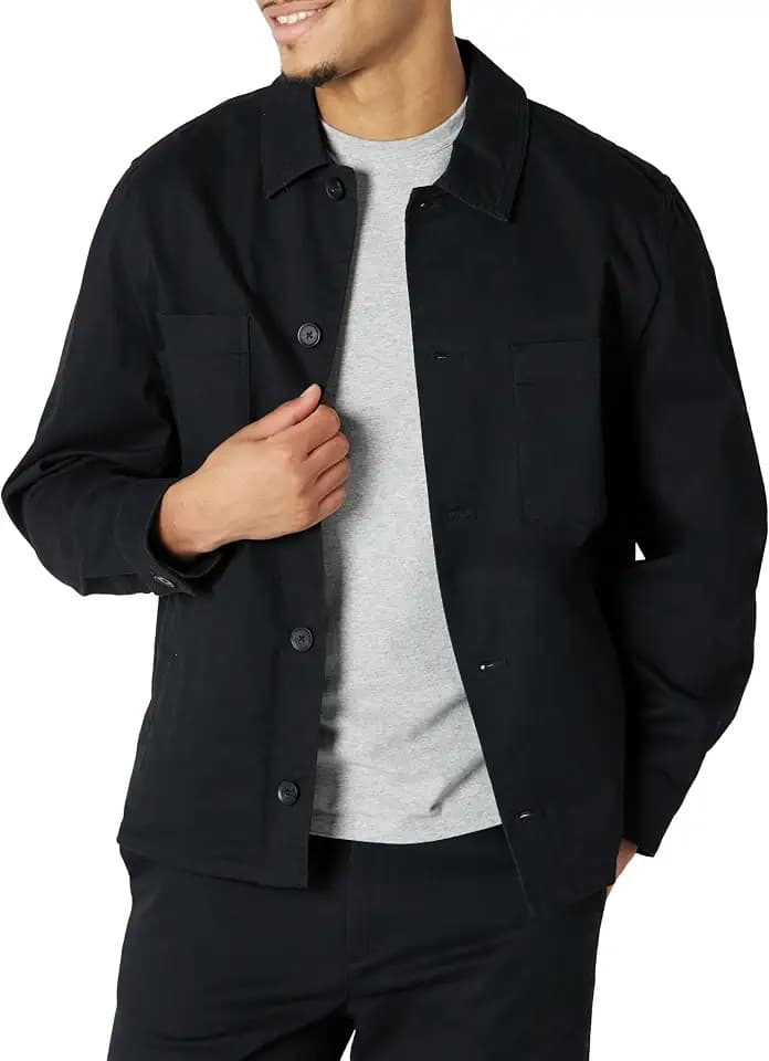 Amazon Essentials Men's Relaxed-Fit Stretch Cotton Utility Jacket with Multi Pockets