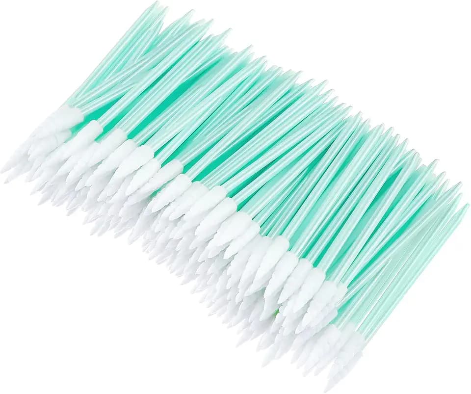 Chinco 200 Pcs Cleaning Swabs 2.56'' Pointed Tip Sticks, Cyan