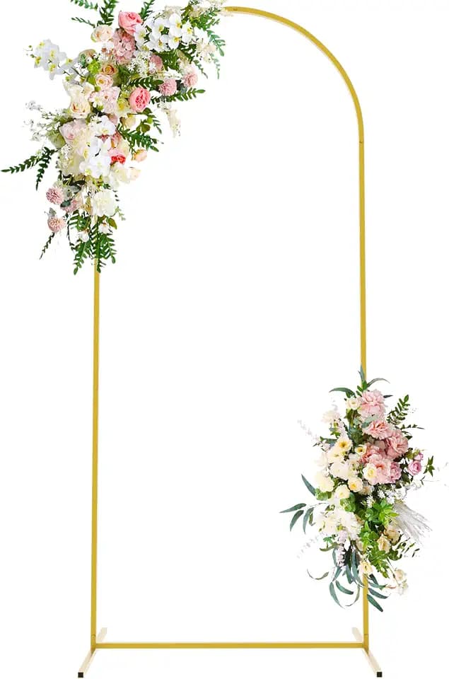 Wokceer 6FT Arch Backdrop Stand Gold Metal Wedding Arch Backdrop Stand