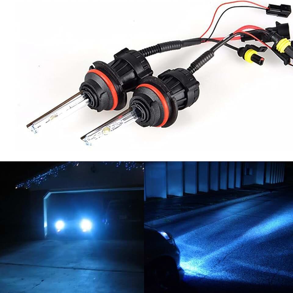 HB5 9007 Bi-Xenon HID Bulbs 35W Super Bright Dual Hi/Lo Headlight Bulb Replacement, 10000K Deep Blue, Pack of 2