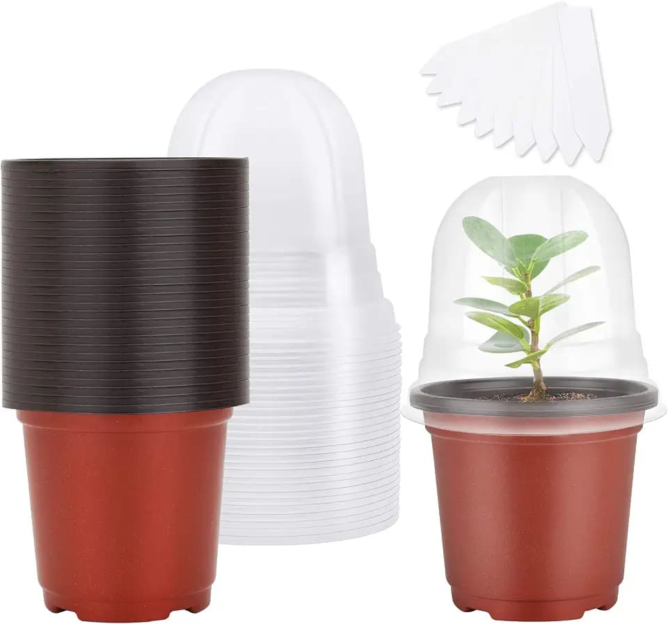 MIXC Nursery Pots with Humidity Dome, 4" Seed Starting Pot 30 Pack, Red