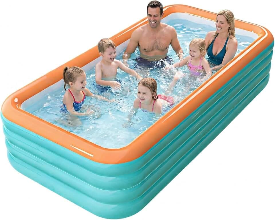 120" 4-Layer Thickened Inflatable Pool for Kids & Adults,Orange