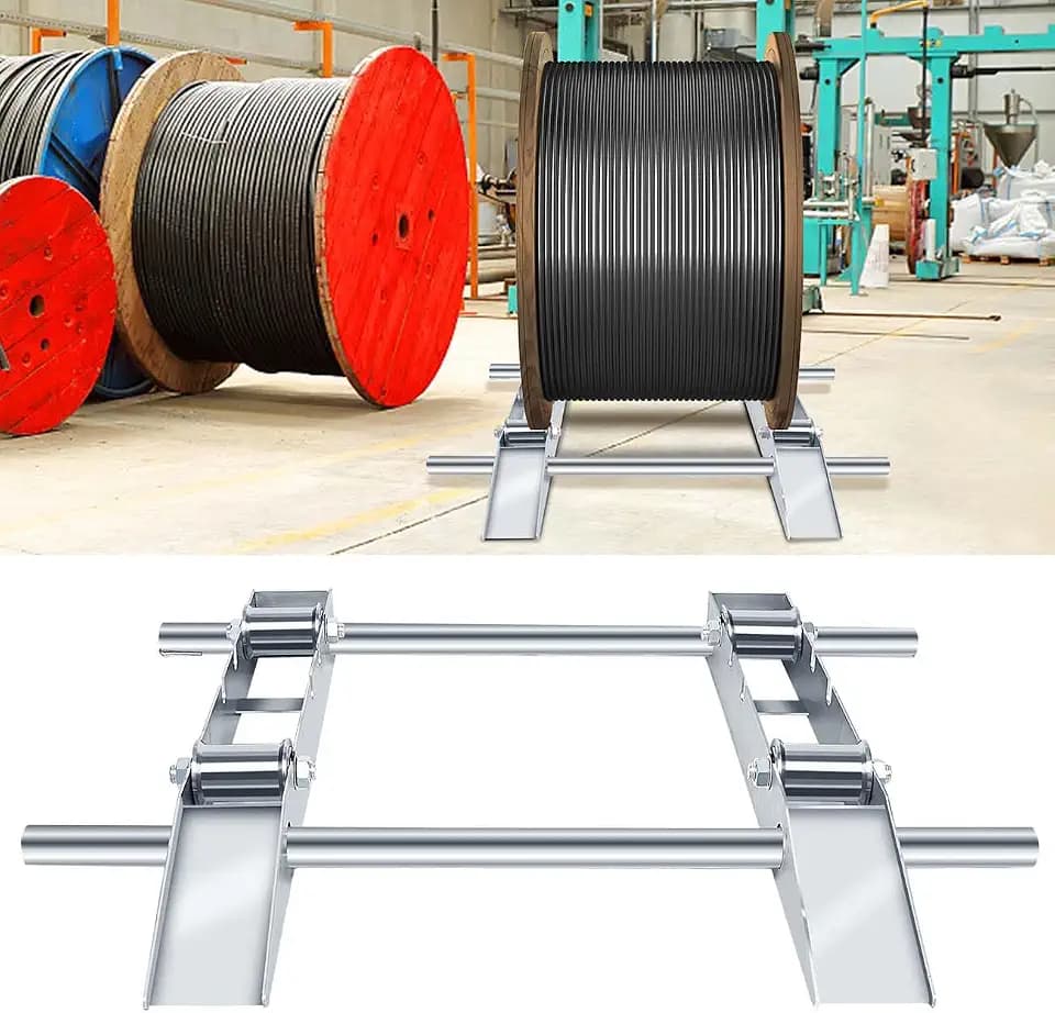 Hot-dip Galvanized Cable Drum Roller, Heavy Duty Cable Roller Stand Holder