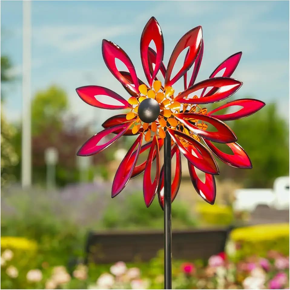 Kinetic Wind Spinners Outdoor - 83" H Wind Sculpture for Yard