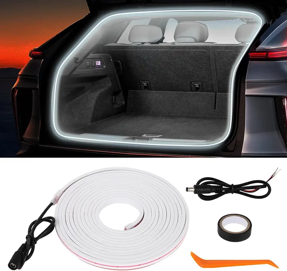 HOLDCY Car Trunk Cargo LED Strip Light, 12V White 6000K, 177.16in