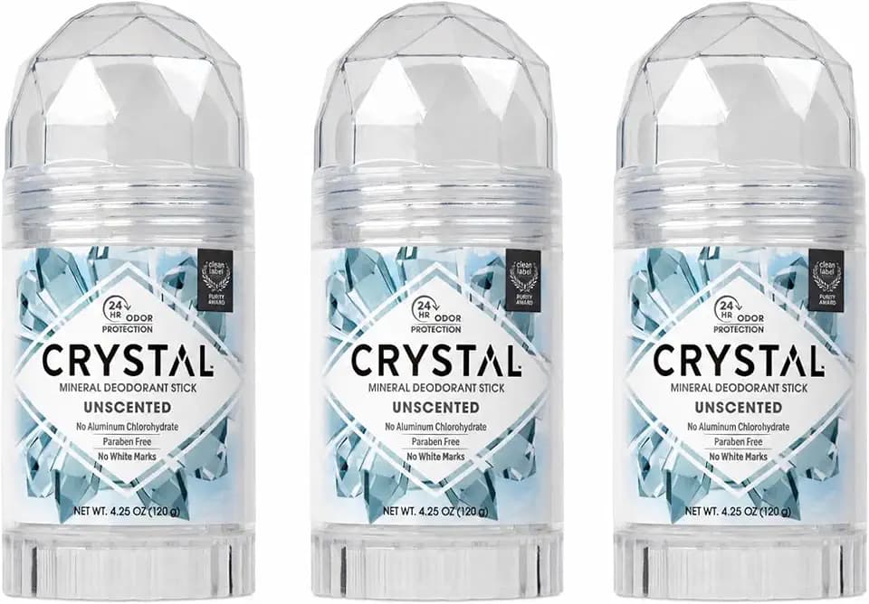 Crystal Mineral Deodorant Stick, Unscented 4.25 oz (Pack of 3)