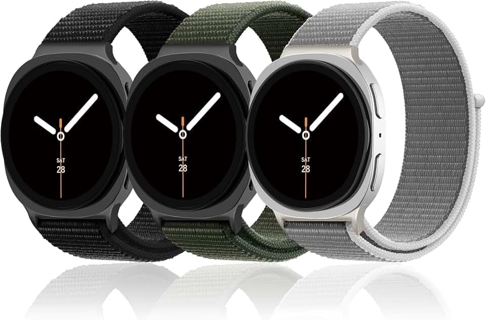 YuiYuKa 3Pcs Nylon Sport Armband für Samsung Galaxy Watch 8 9/8 Classic