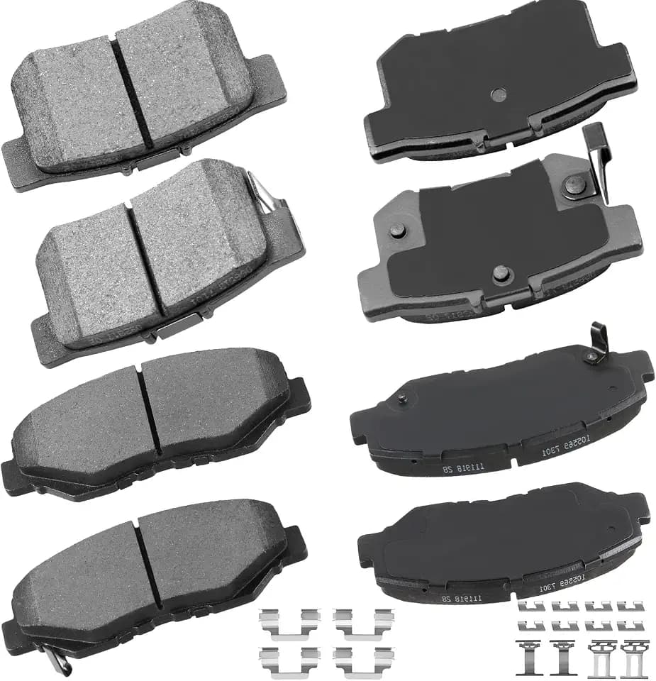 cciyu D537 D958 Brake Pads w/Hardware Front Rear Disc Brake Pad Set