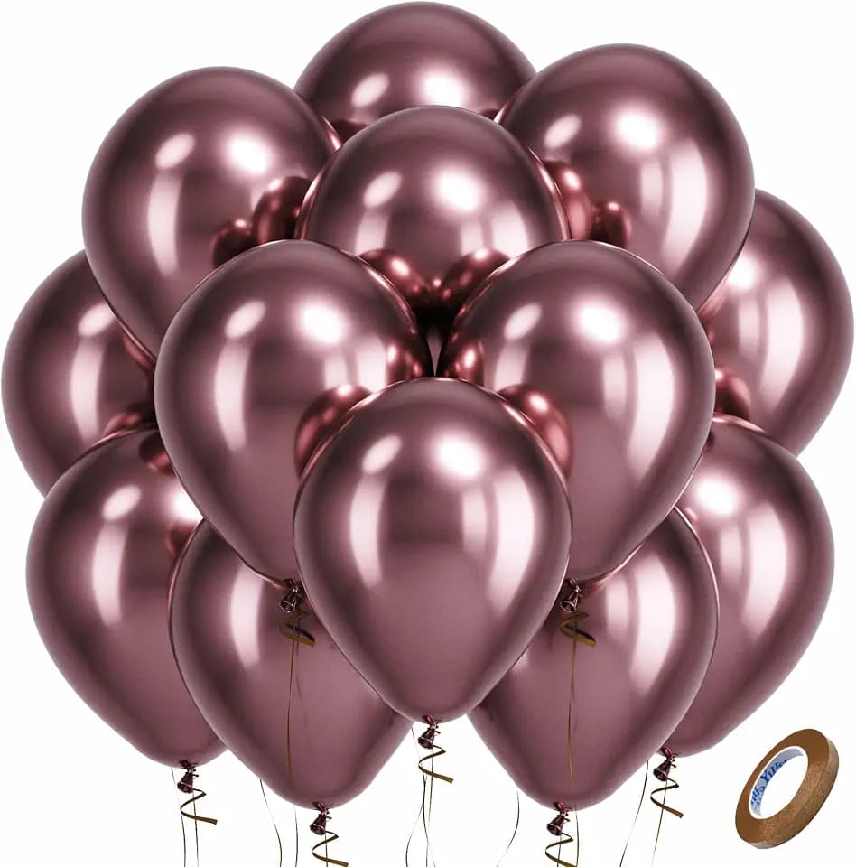 Bezente Copper Latex Round Helium Party Balloons 100 Pack 12 inch