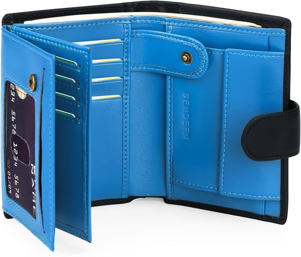 SENDEFN Herren Geldbörsen mit RFID Schutz, Groß Portemonnaie Herren Leder in Hochformat, Trifold Geldbeutel Herren, Brieftasche Wallet Portmonee mit 16 Kartenfächer & Münzfach