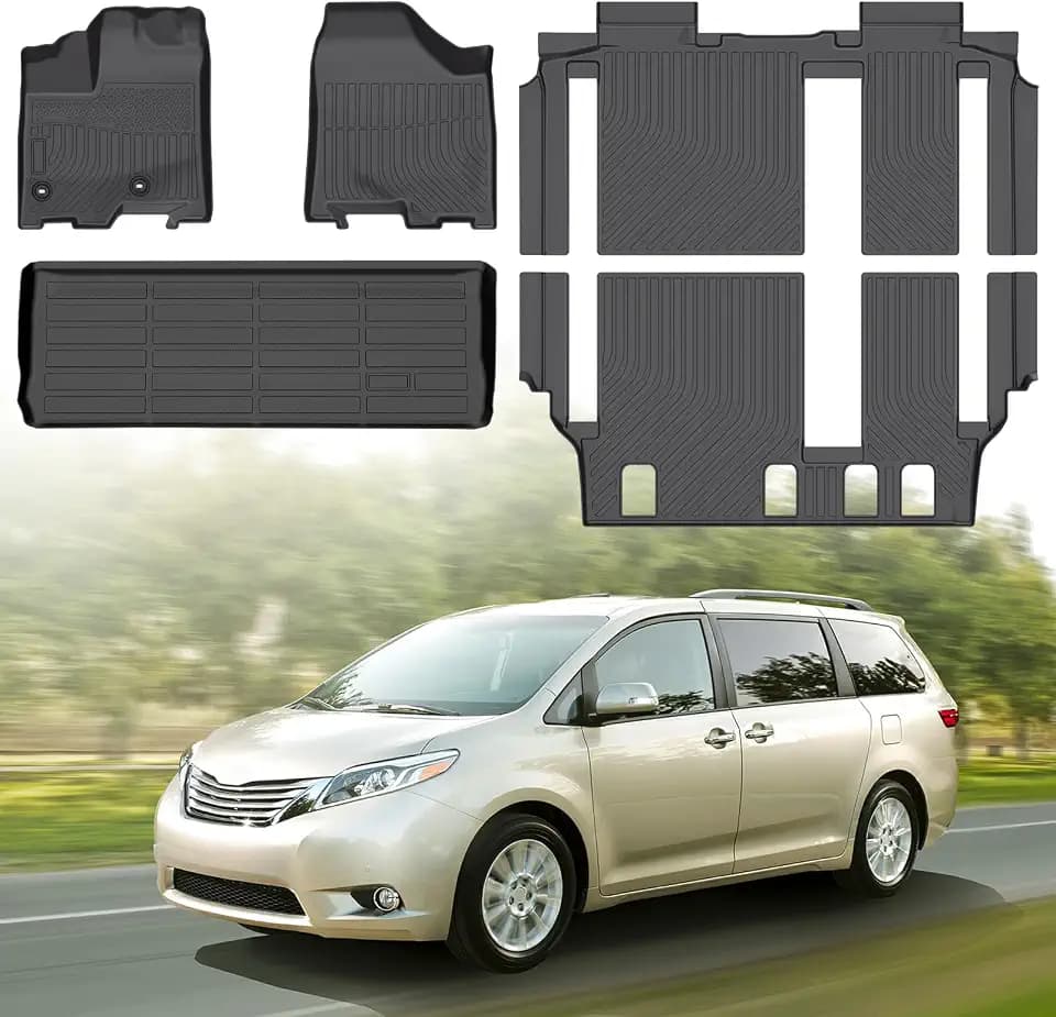 Floor Mats for 2013-2020 Toyota Sienna 8 Seater, 3 Row Liner Set