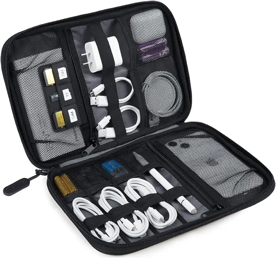 BAGSMART Large Electronic Organizer Travel Case for Tech Accessories, Black