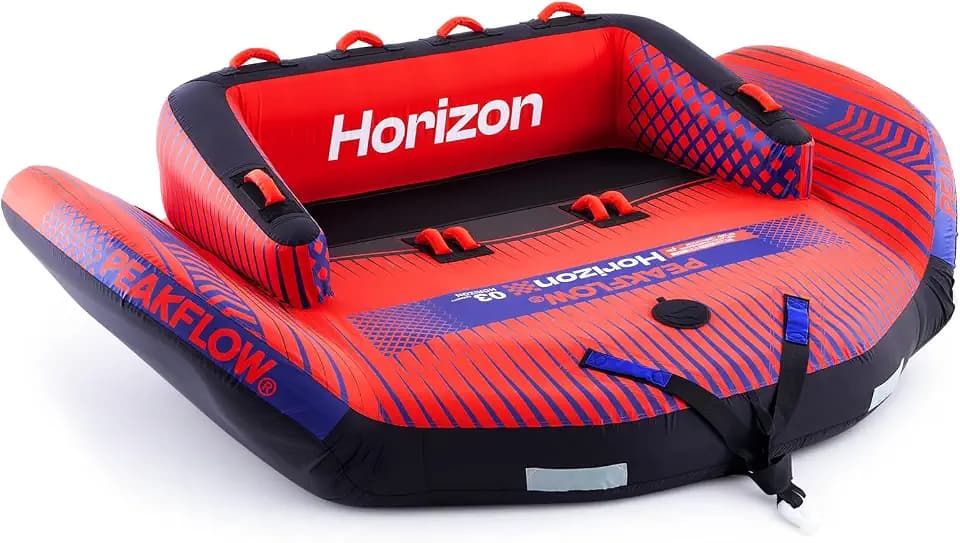 PEAKFLOW Towable Tube,Boat Tube,1-3 Rider Models,Tubes for Boating,PVC Liner and Full Nylon Cover,Stable for Kids & Adults,Lake & Ocean Fun