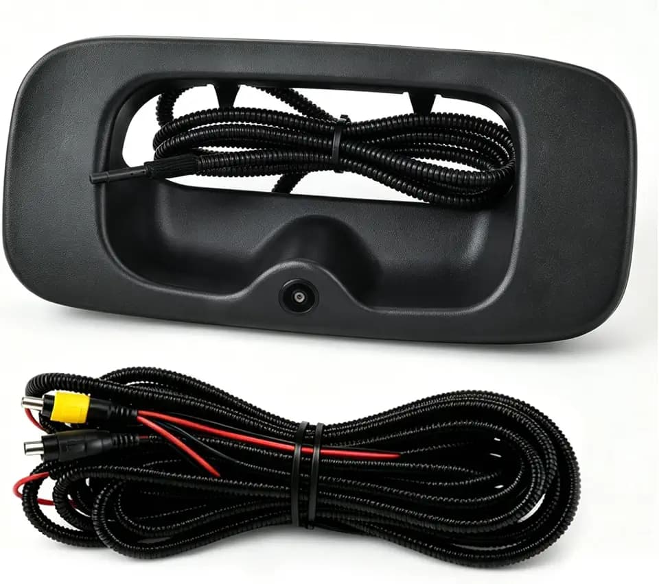 Tailgate Handle Backup Camera Replacement for 1999-2006 Chevy Silverado GMC Sierra 1500/2500/3500 HD - Waterproof Rear View Camera, Replaces OEM #15228541
