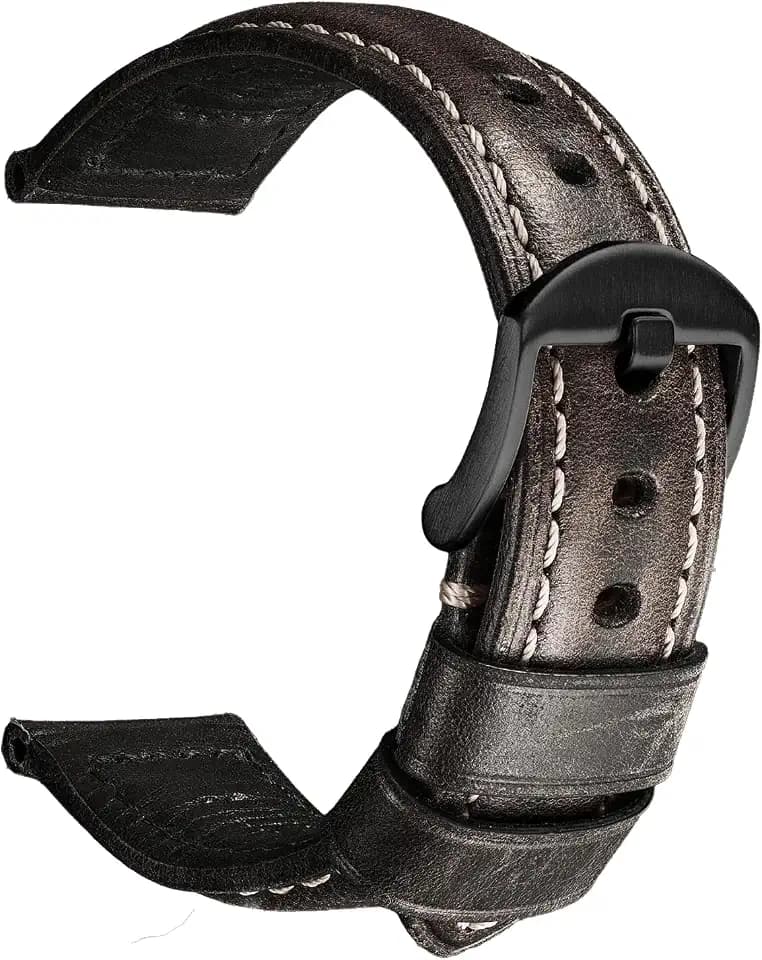REZERO Leather Watch Bands, Thickened Vintage Watch Strap - Tang Buckle