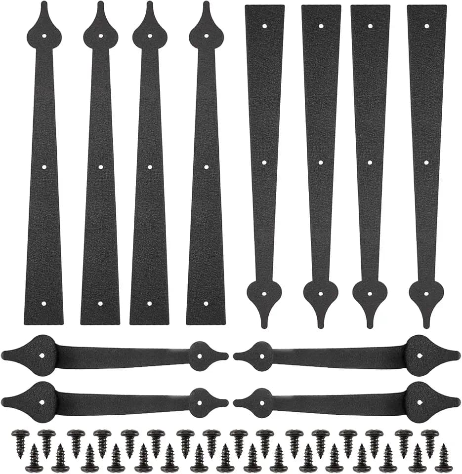 2 Pack Steel Garage Door Decorative Hinges Hardware Kit