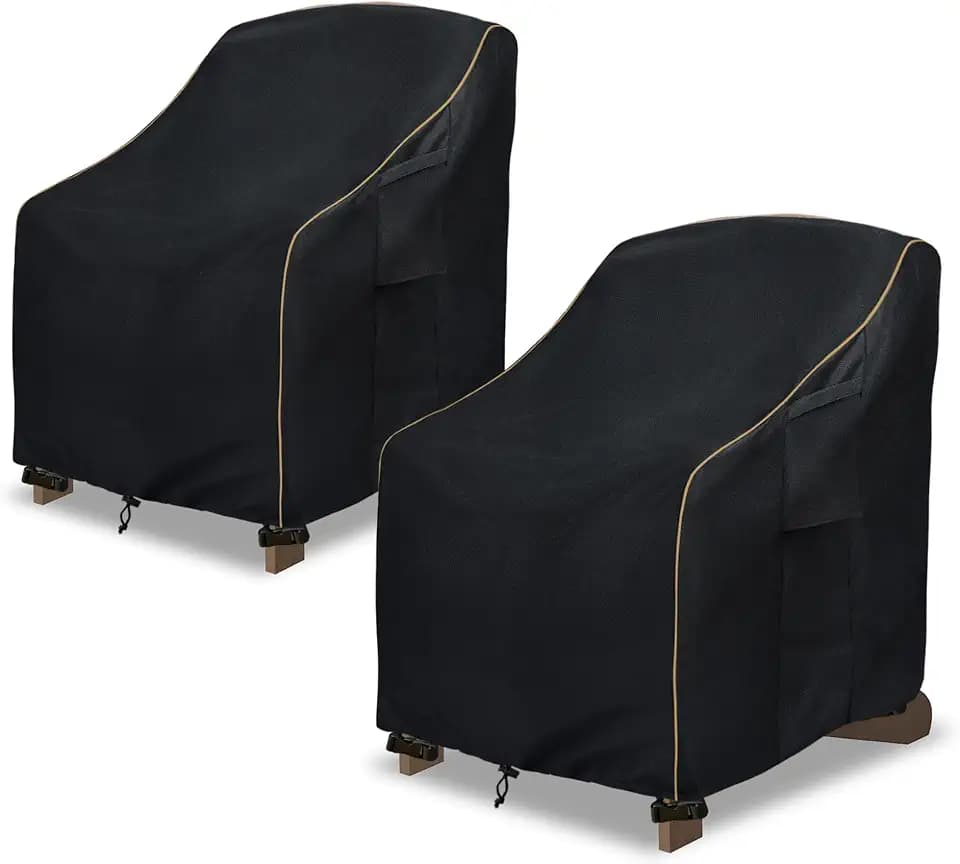 Adirondack Chair Covers 2 Pack,Waterproof Heavy Duty Outdoor Chair Covers,Adirondack Patio Chair Covers for Outdoor Furniture,(33W x 35 D x 36 H inches),Black