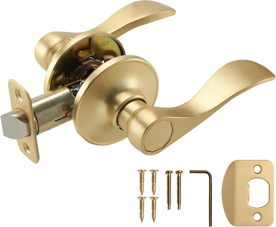 Design House Springdale Passage Door Lever, Satin Brass