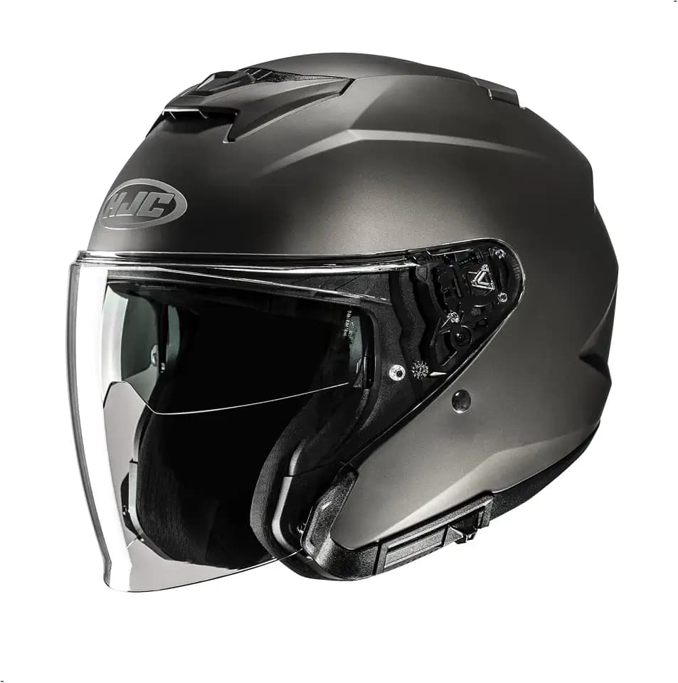HJC i31 Solid Open Face Motorcycle Helmet, DOT Approved (Semi Flat Titanium, Large)