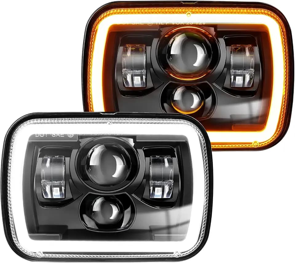 CO LIGHT 5x7 7x6 Inch LED Rectangle Headlights - Bright High Low Beam DRL Amber Turn Signal - New Z Beam Sealed Compatible with H6054 H5054 Express Van Cherokee YJ XJ Truck Pickup Van - 2PCS