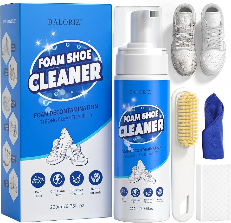 schuhputzsets, 200ml Schuhreiniger Weiße Schuhe Sneaker Cleaner Premium Sneaker Reinigungsset mit Bürste, Handtuch & Schwamm für Sneaker und Schuhe