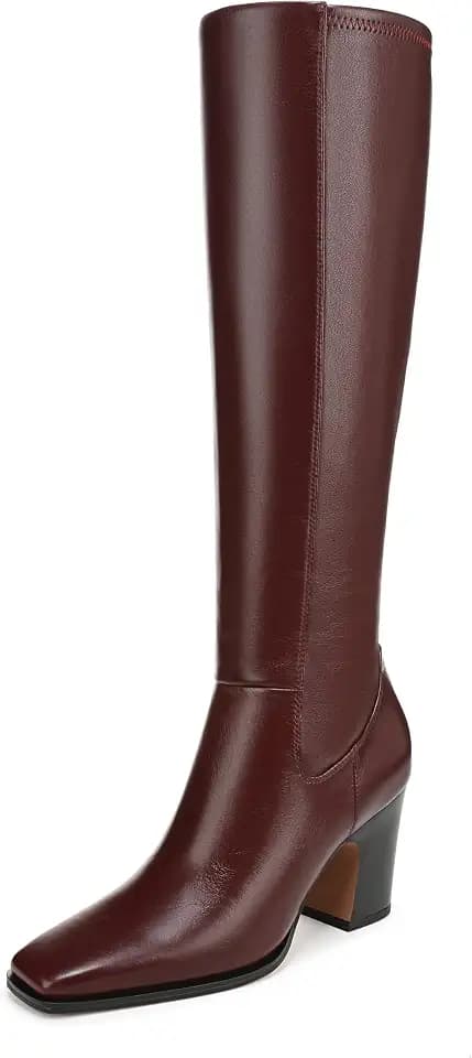 Franco Sarto Women's Jonie Mid Calf Boot Oxblood Red Leather 7.5 M