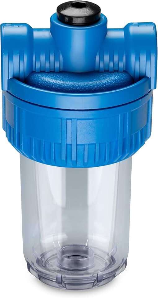 Filterbehälter 5 Zoll 1/2 Zoll mit drei Wegen, transparent, Wasserfiltration – Made in Italy – Professionelle Qualität WK