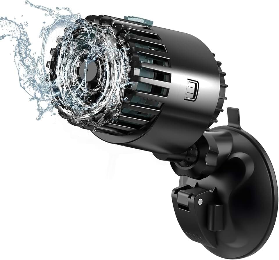 AQQA Aquarium Strömungspumpe Wavemaker,5W Aquarium Umwälzpumpe Wellenpumpe mit 360°verstellbarer PowerHead,Wellenmacher für Aquarien mit mit starkem Saugplatte,für 75-280L Aquarien