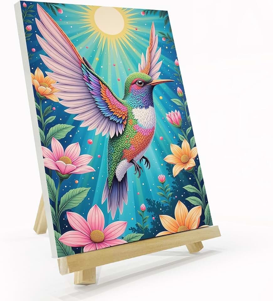 JOOZ Hummingbird Framed Paint by Numbers Kit for Adults 8x12 Inch