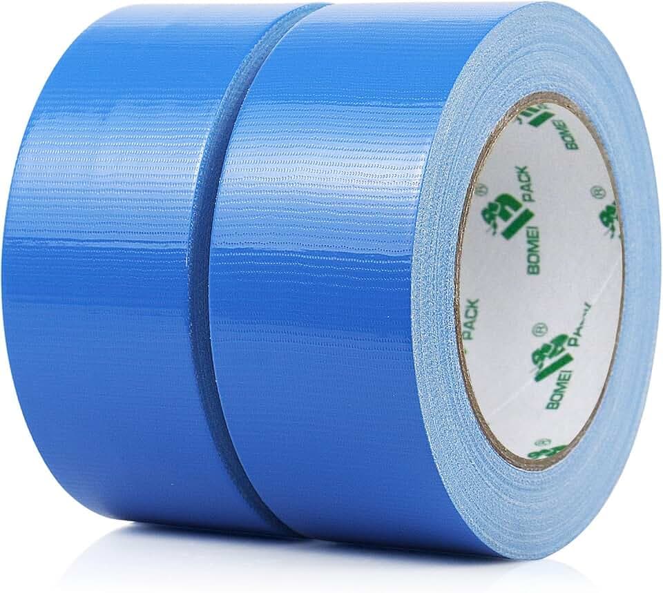 BOMEI PACK 2 Rollen Panzerband Blau 50mmx30m, Wasserdichtes Klebebandgewebe,Blue Panzertape Gaffer-Klebeband für Reparaturen, Heimwerken