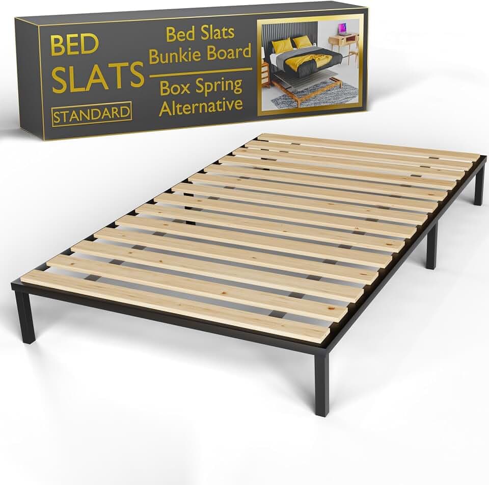 Wooden Full Bed Slats for Support Under Mattress – Replacement Wood Slats for Full Size Bed Frame – Under Mattress Support Without Extra Height – 2.38 Standard Width